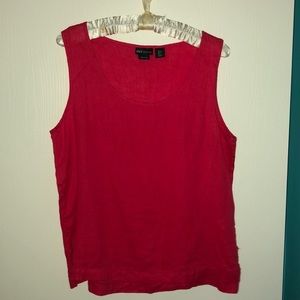 🌞NWOT JNY SZ L RED Linen Tank